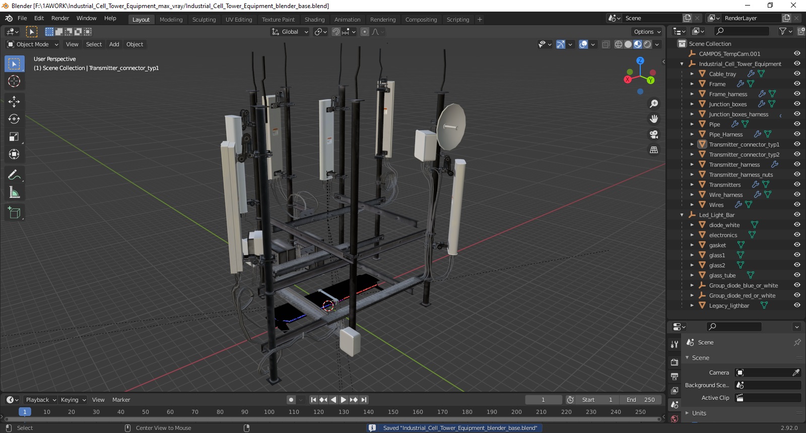 3D Industrial Cell Tower Equipment