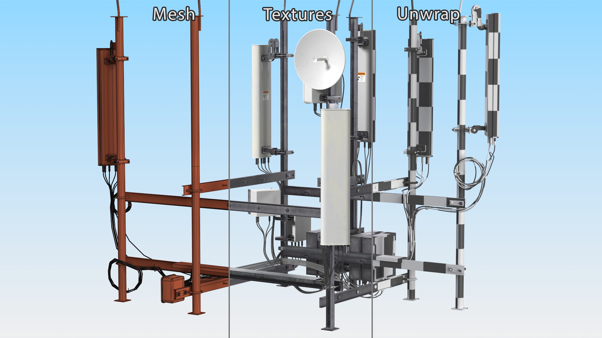 3D Industrial Cell Tower Equipment