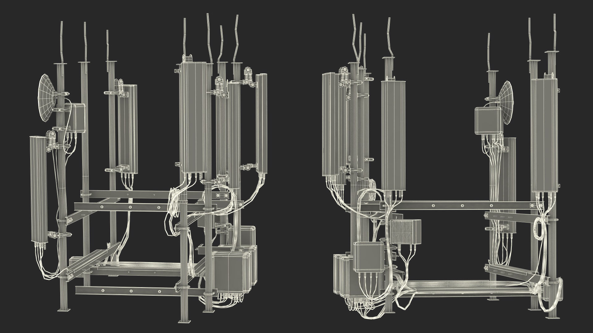 3D Industrial Cell Tower Equipment