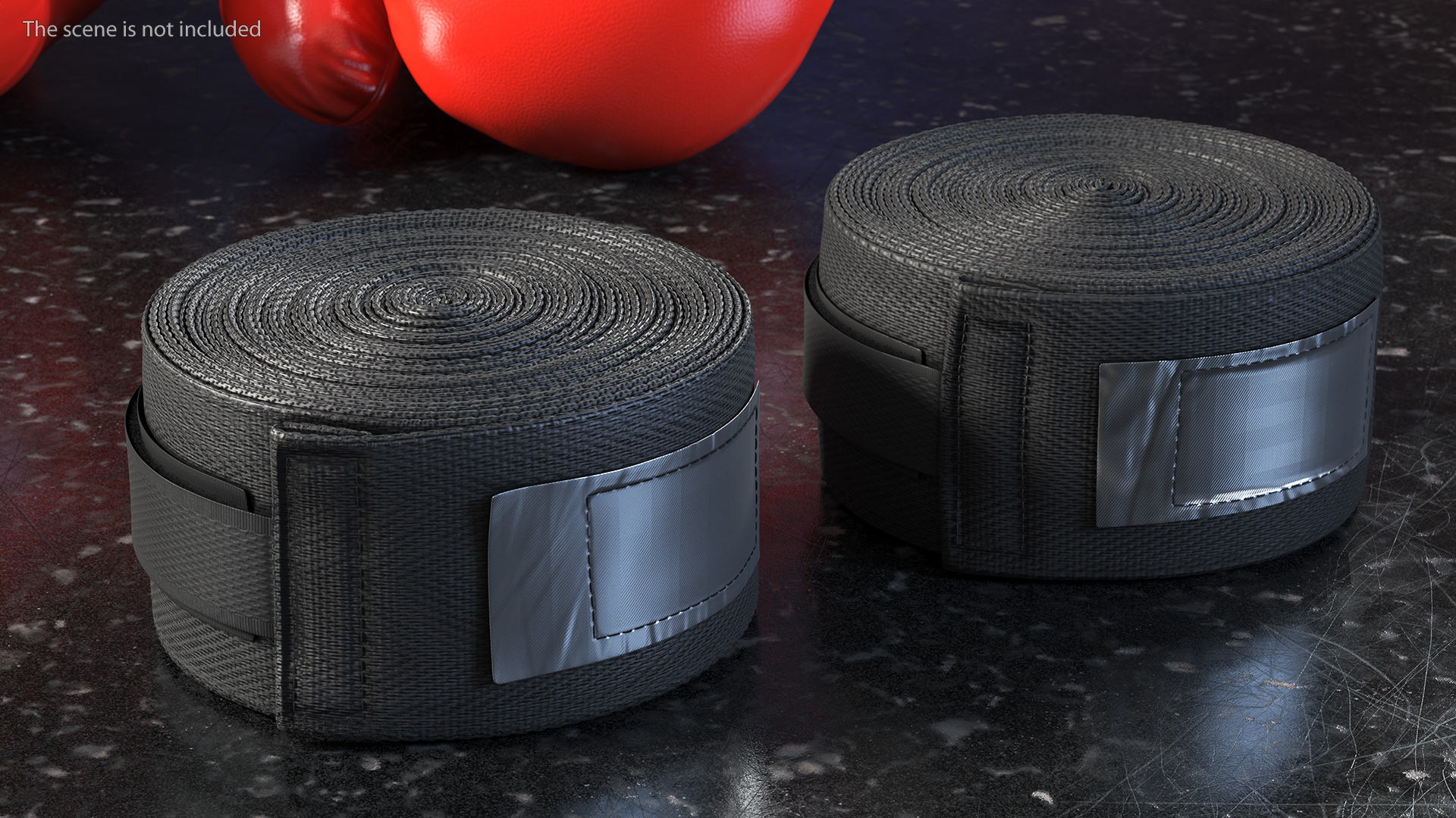 Black Boxing Hand Wrap 2 Rolls Fur 3D model