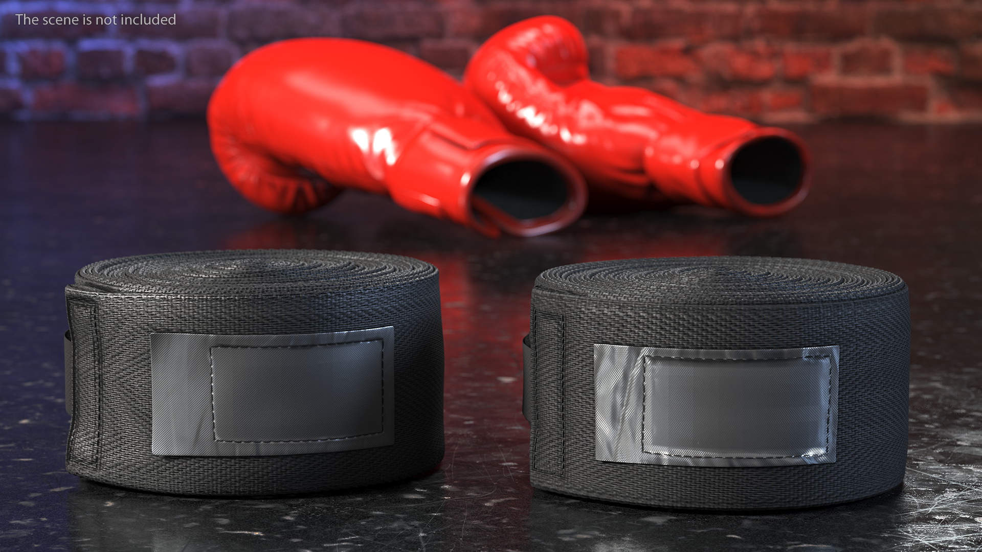 Black Boxing Hand Wrap 2 Rolls Fur 3D model