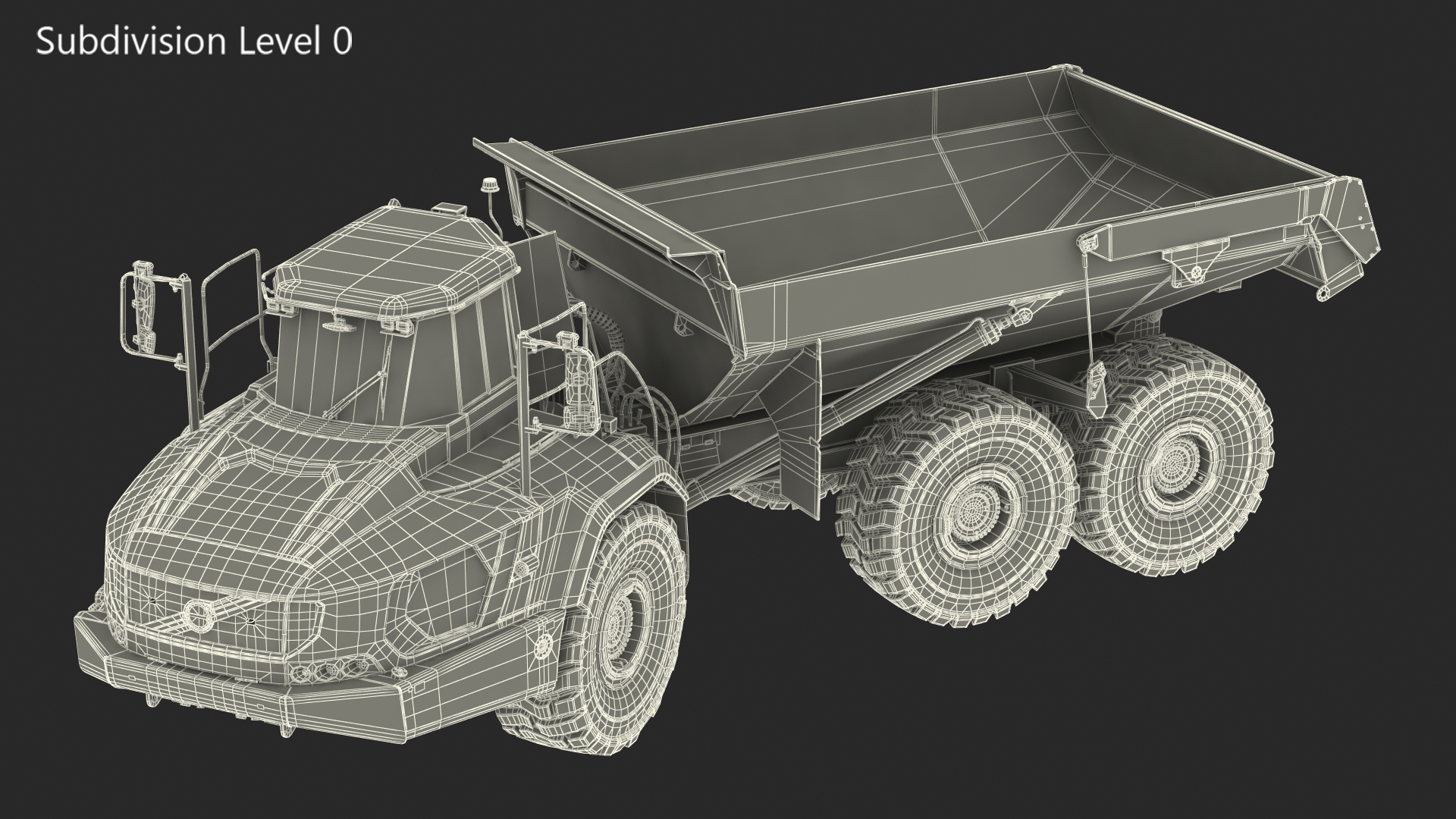 3D Volvo A60H Truck Rigged model