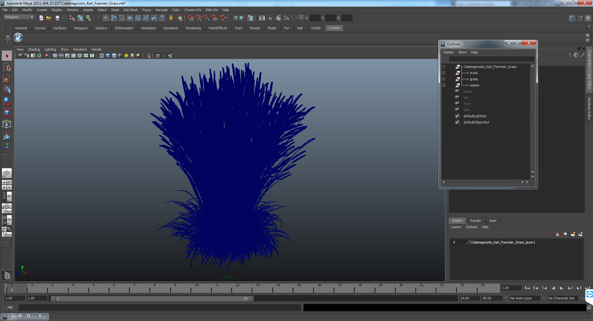 3D Calamagrostis Karl Foerster Grass model