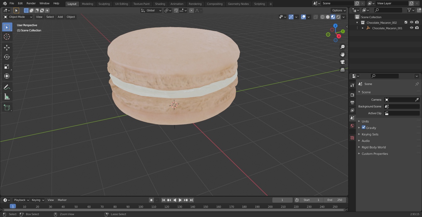 Chocolate Macaron 3D