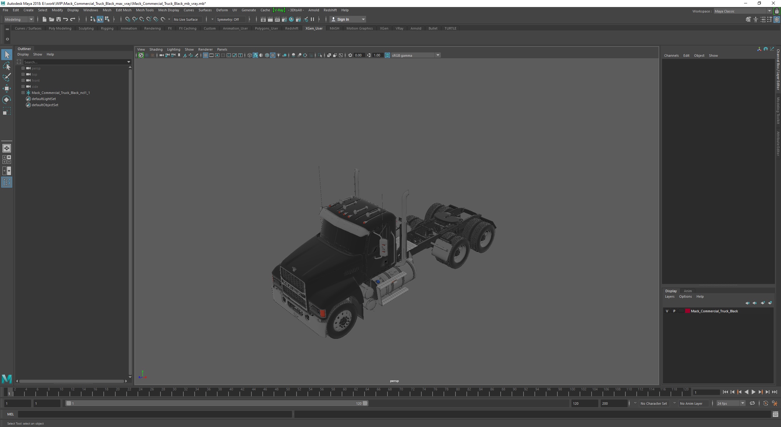 Mack Commercial Truck Black 3D