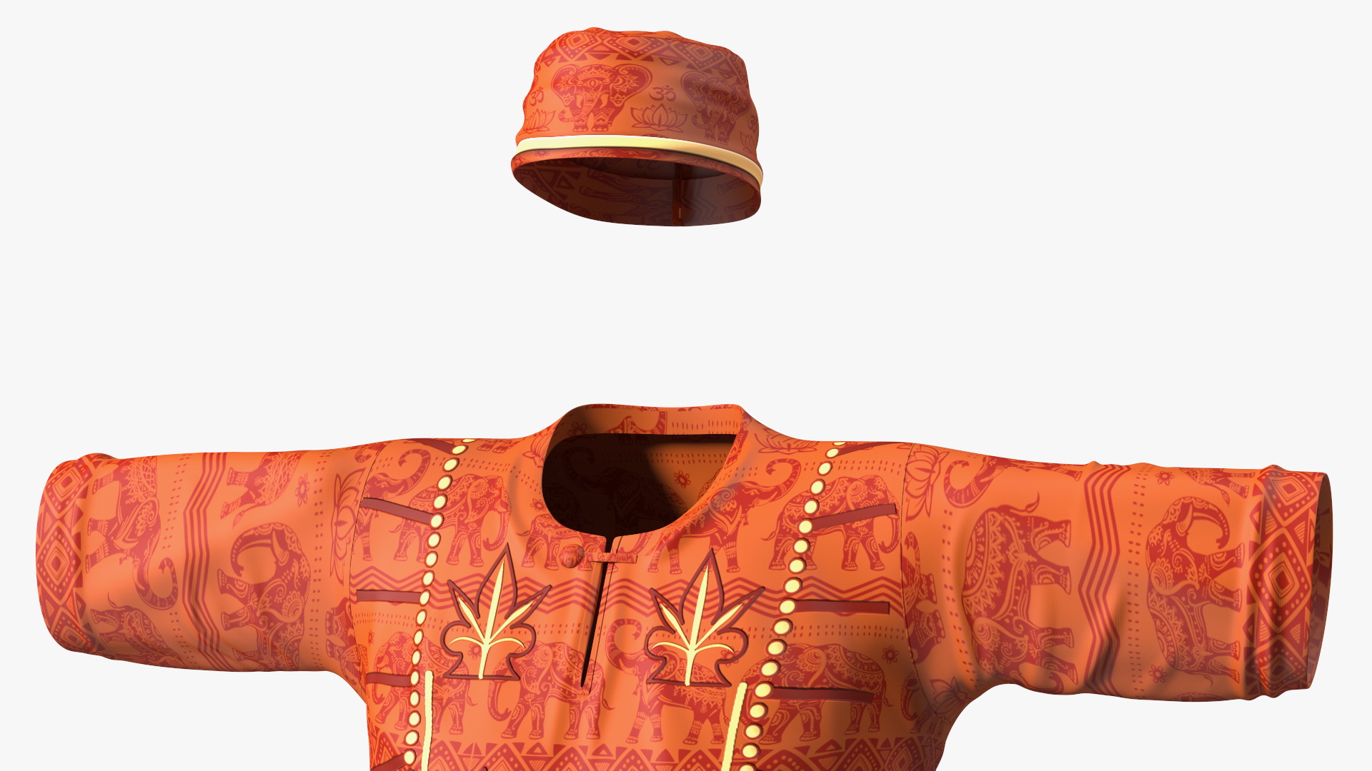 3D model Clothes Set Traditional African Style for Men