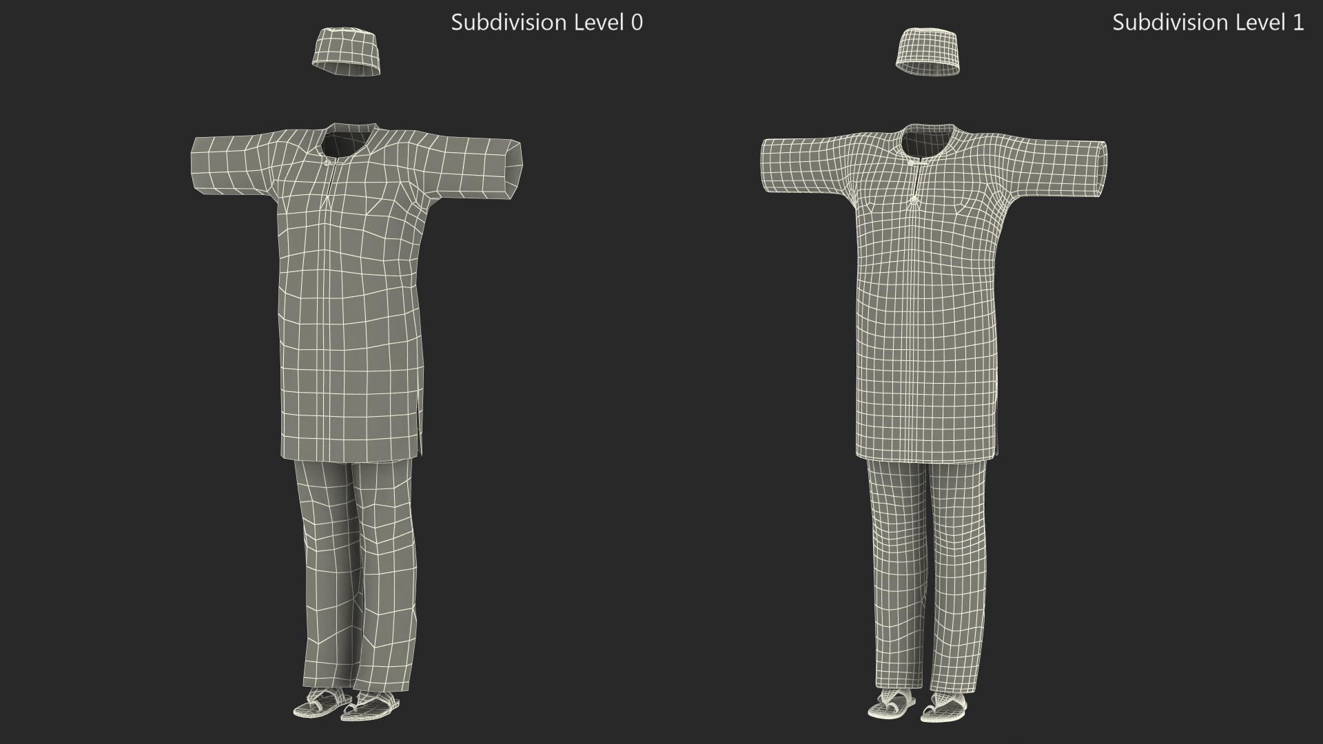 3D model Clothes Set Traditional African Style for Men