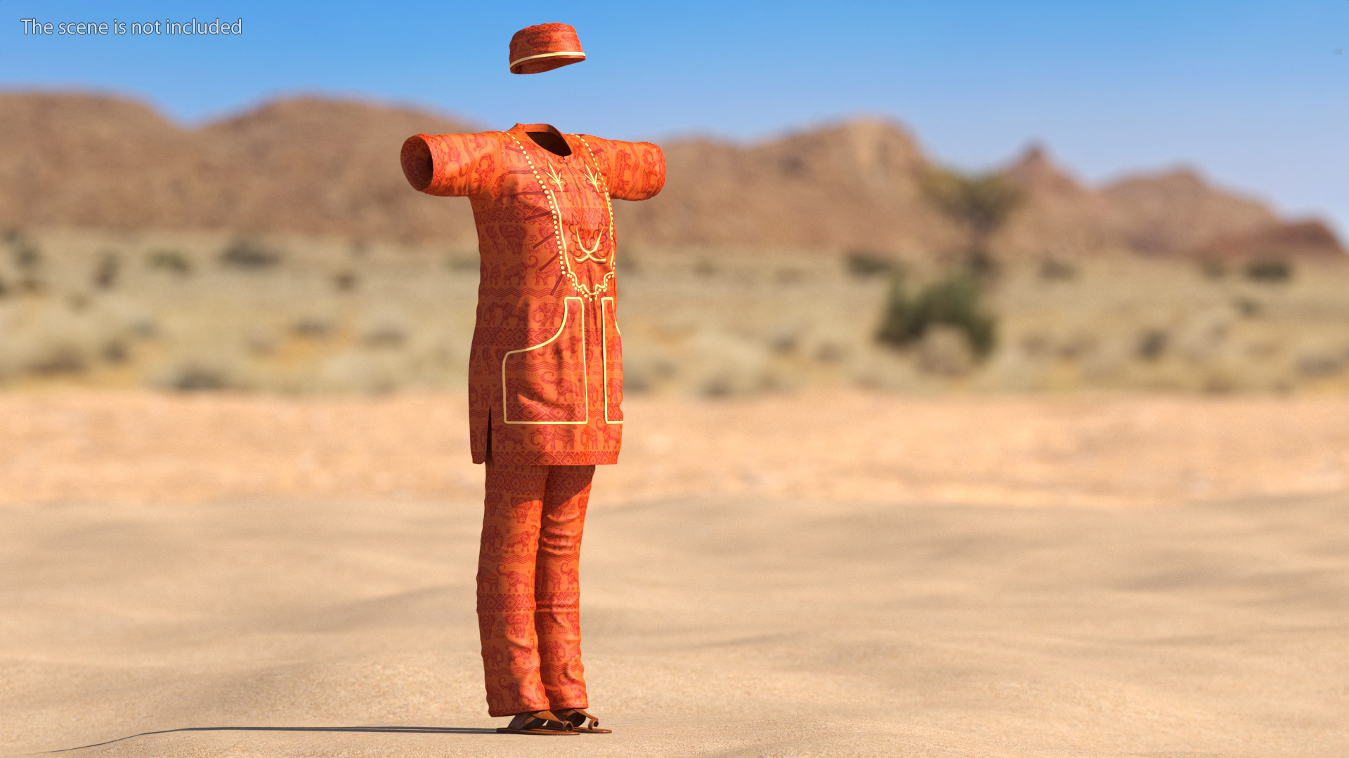 3D model Clothes Set Traditional African Style for Men