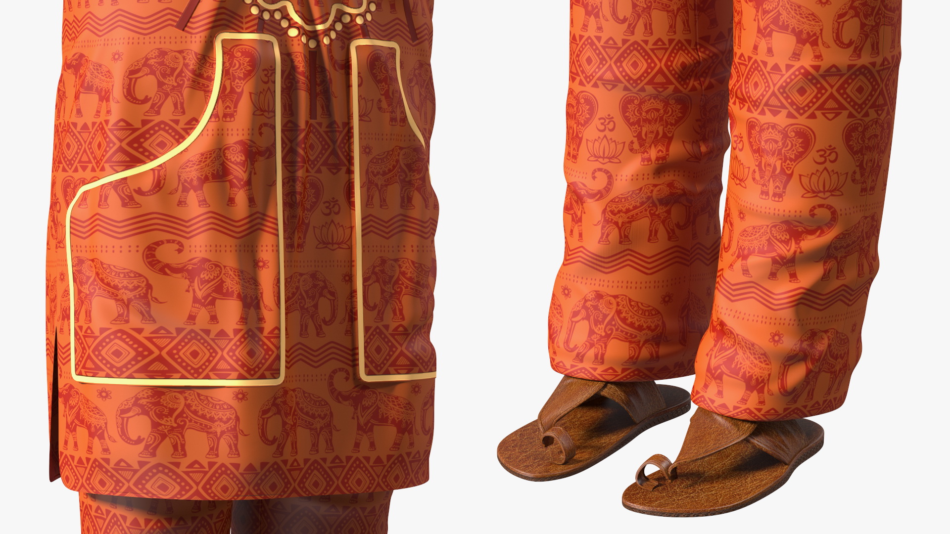 3D model Clothes Set Traditional African Style for Men