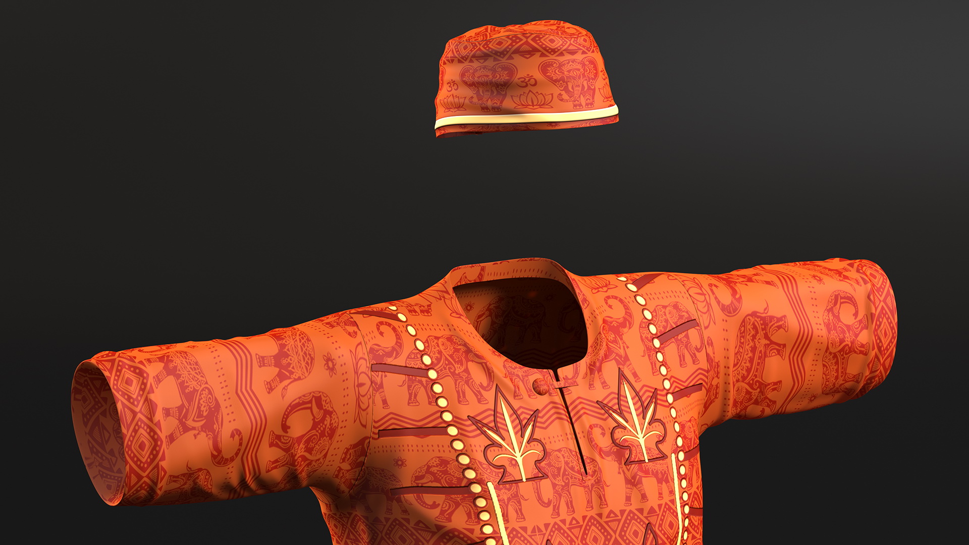 3D model Clothes Set Traditional African Style for Men