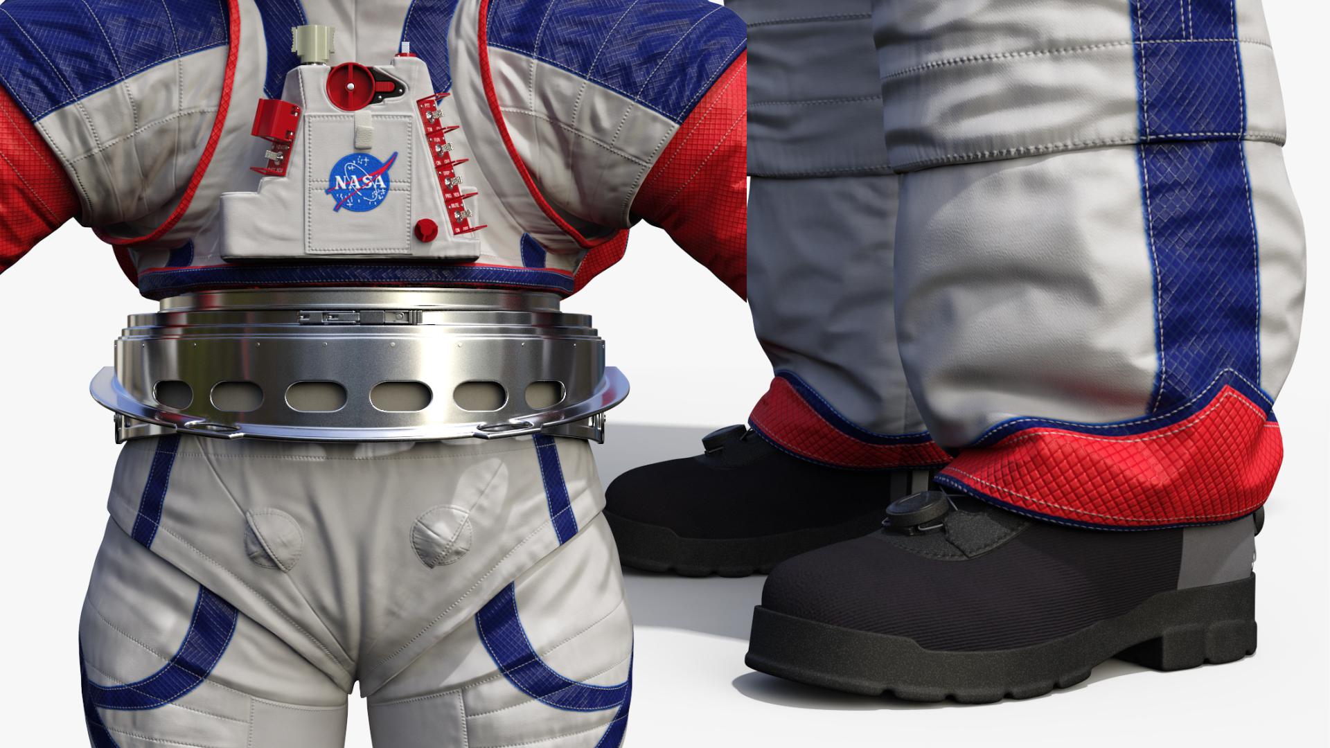 3D Female Astronaut NASA xEMU Spacesuit Rigged model