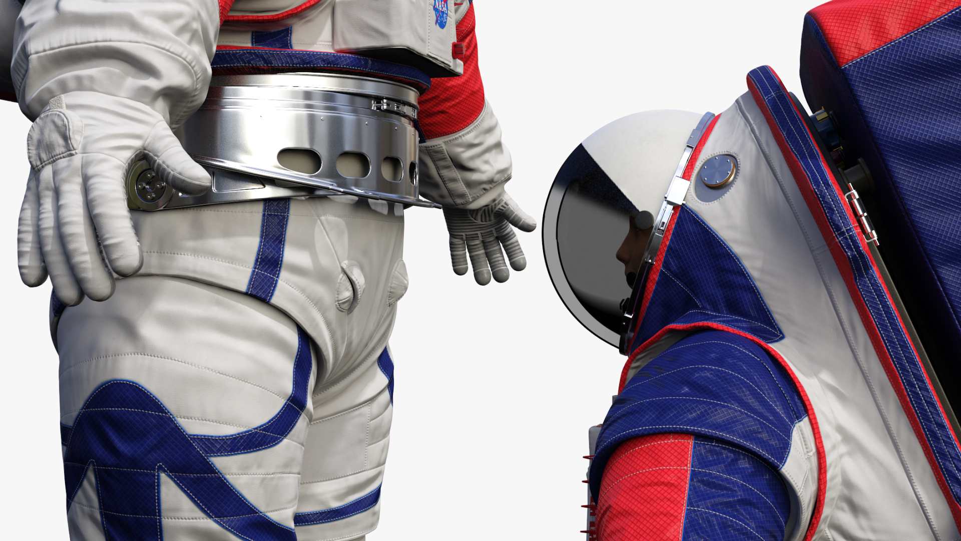 3D Female Astronaut NASA xEMU Spacesuit Rigged model