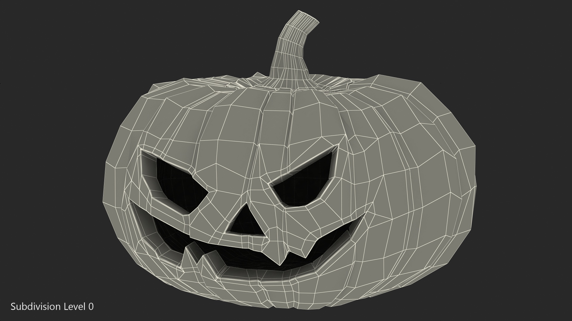 3D Scary Halloween Pumpkin model