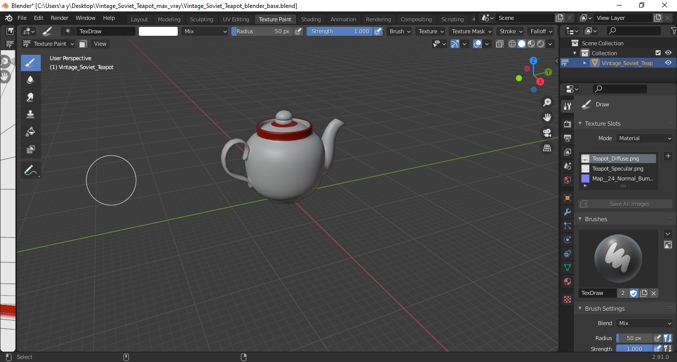 3D Vintage Soviet Teapot