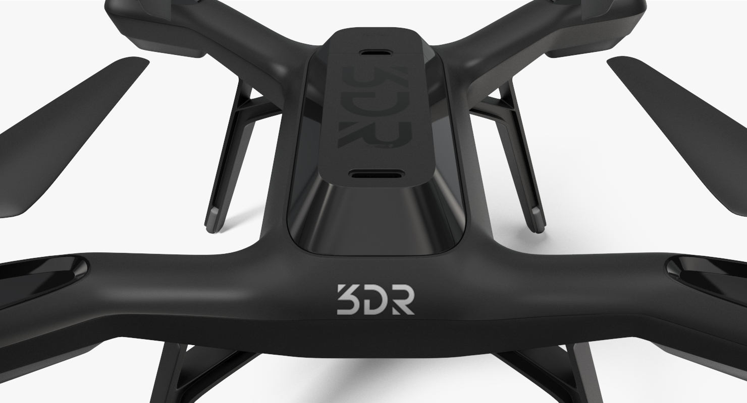 3DR Solo Drone Quadcopter Rigged 3D