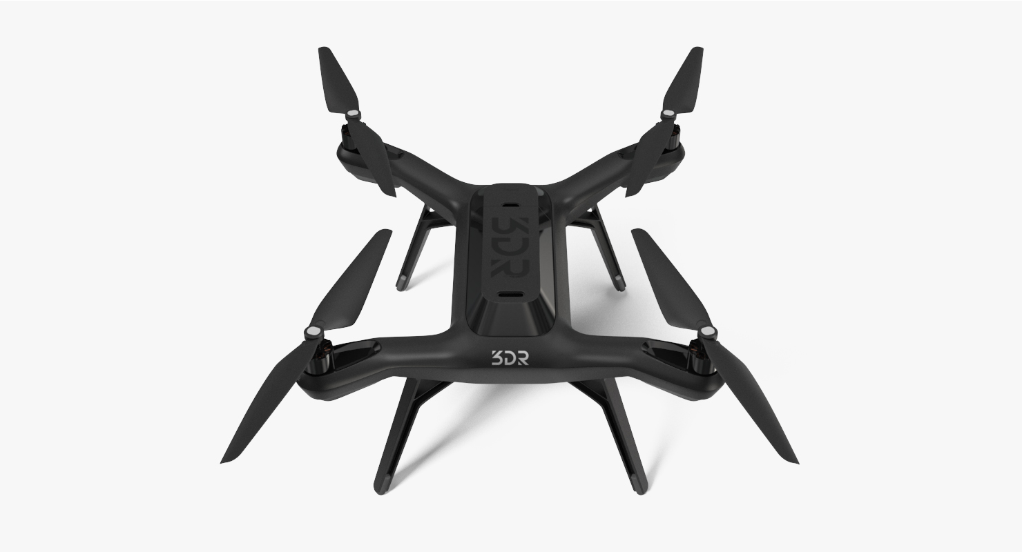 3DR Solo Drone Quadcopter Rigged 3D