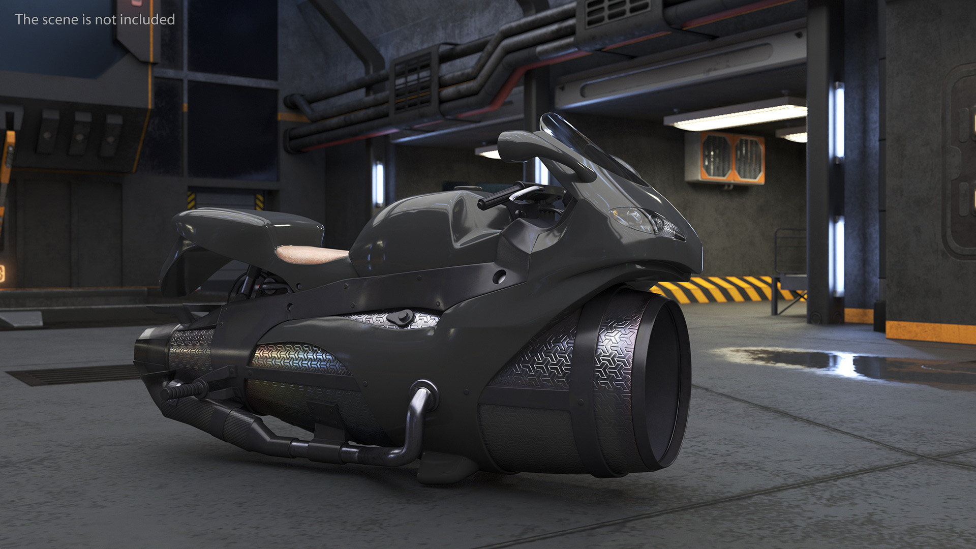 3D model Futuristic Concept Motorcycle Black