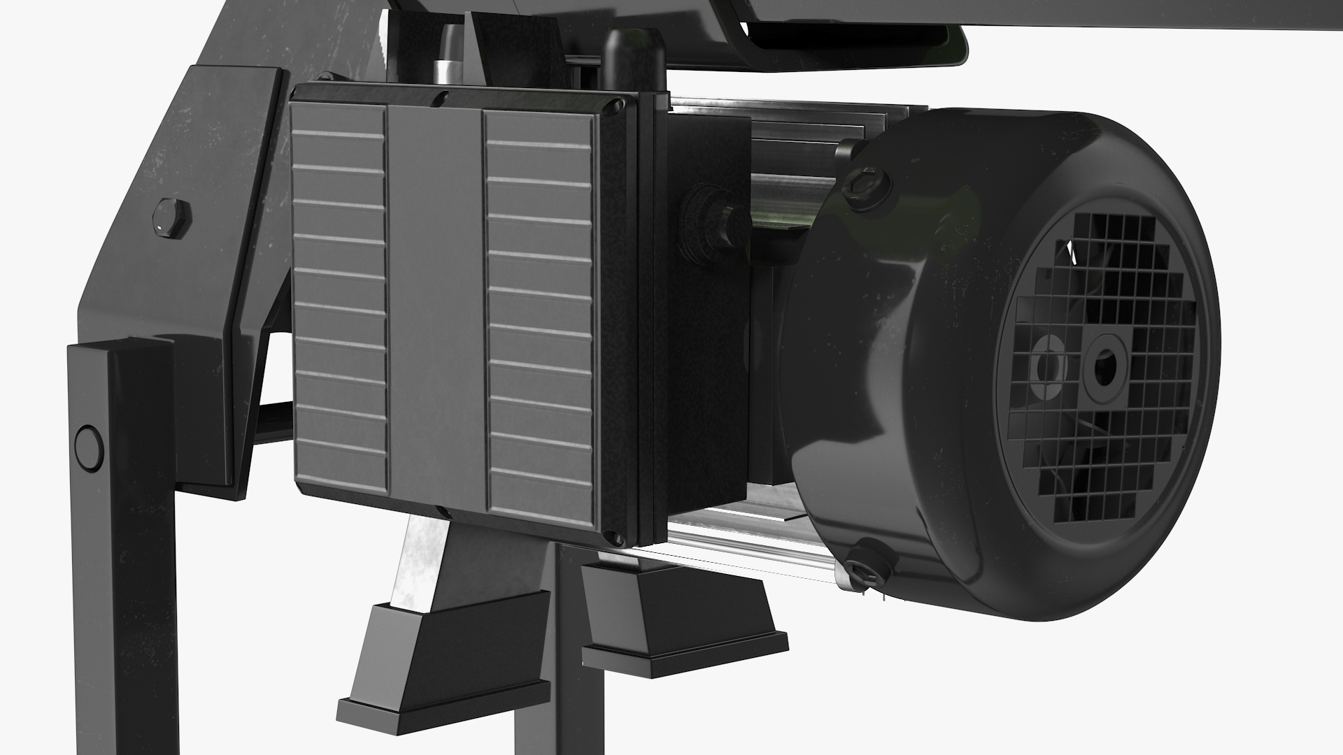 Electric Log Splitter with Stand Rigged 3D model