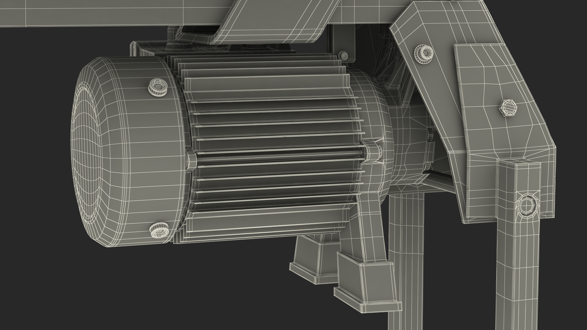 Electric Log Splitter with Stand Rigged 3D model