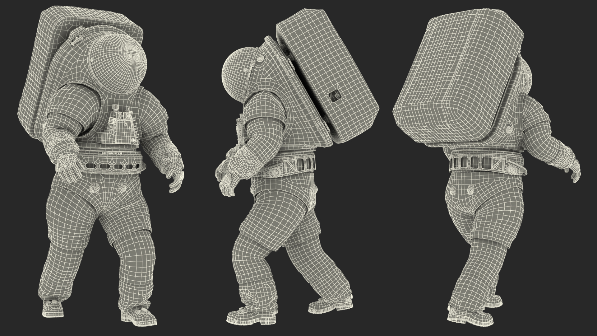 3D model Astronaut Wearing xEMU Walking Pose