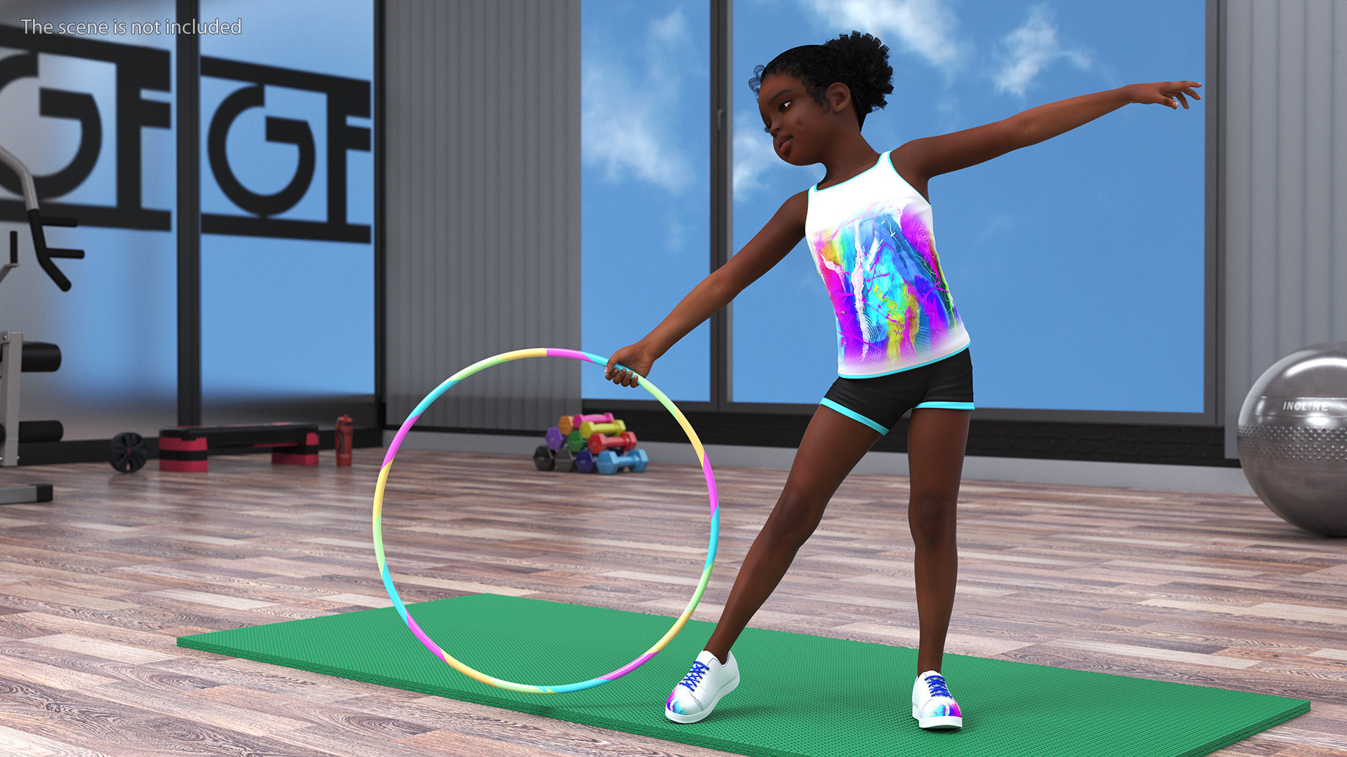 3D Sporty Style with Hoop Black Girl Baby model