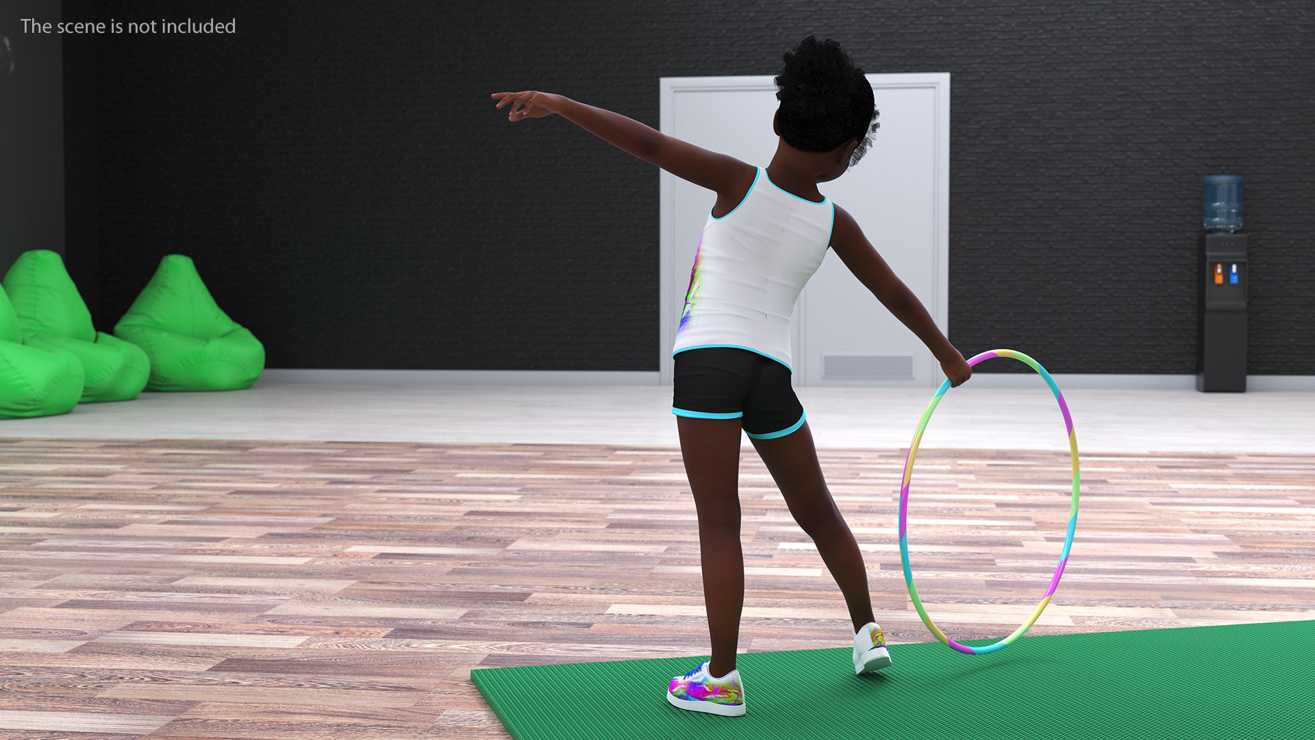 3D Sporty Style with Hoop Black Girl Baby model