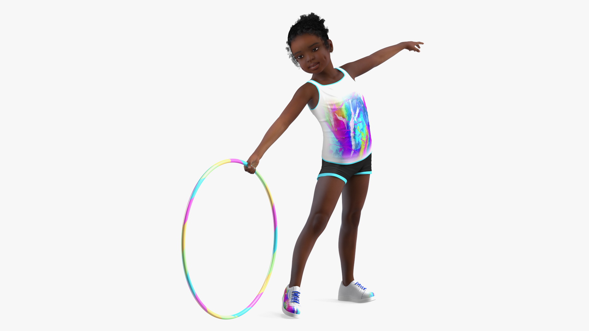 3D Sporty Style with Hoop Black Girl Baby model