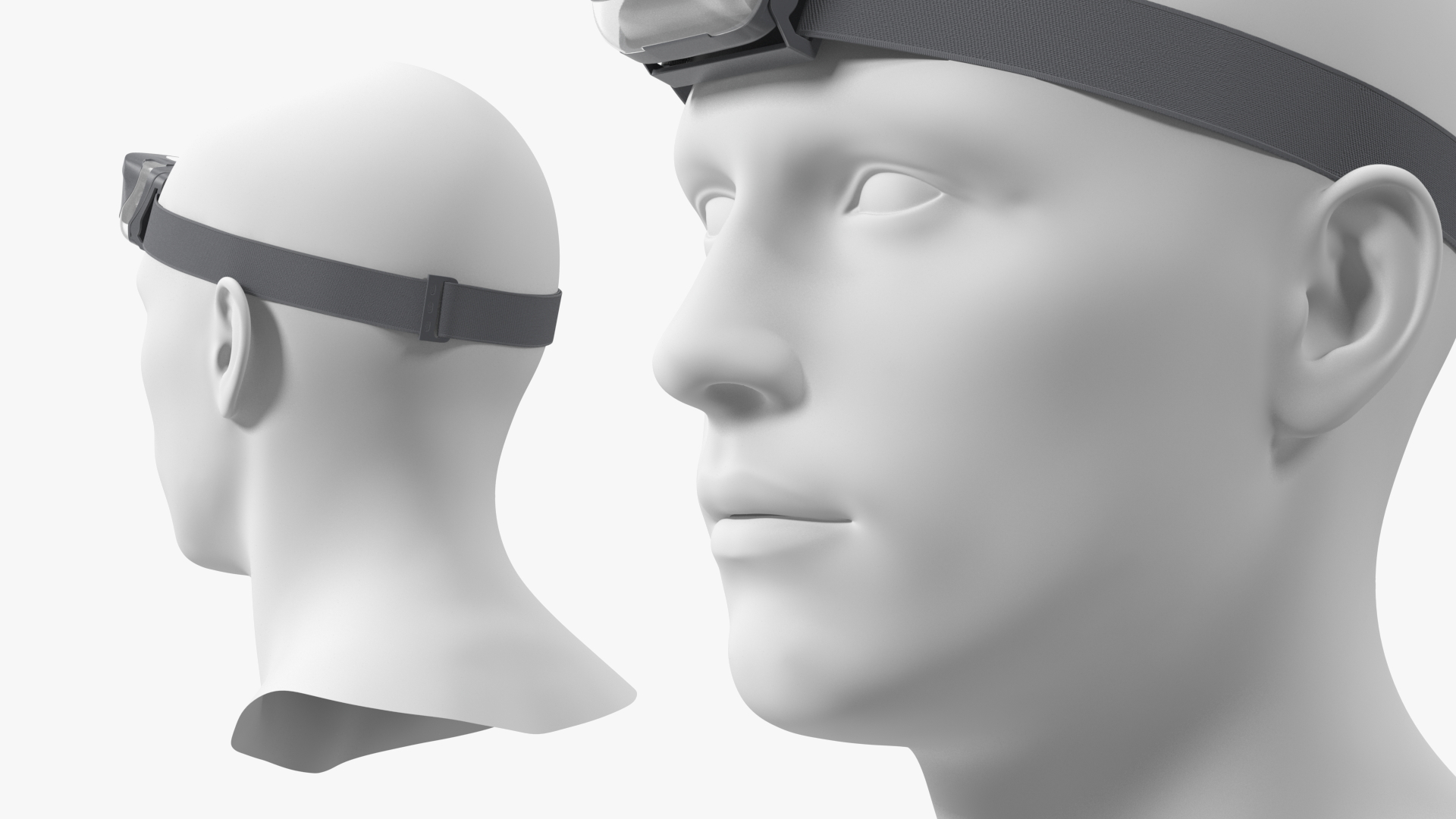 LED Head Light Grey with Mannequin Head 3D model