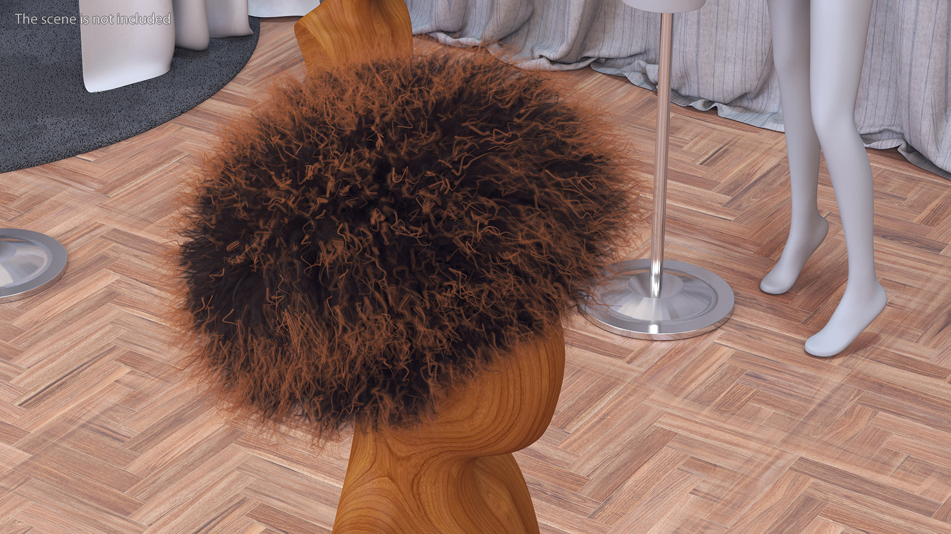 3D Sheepskin Hat Papakha Brown Fur