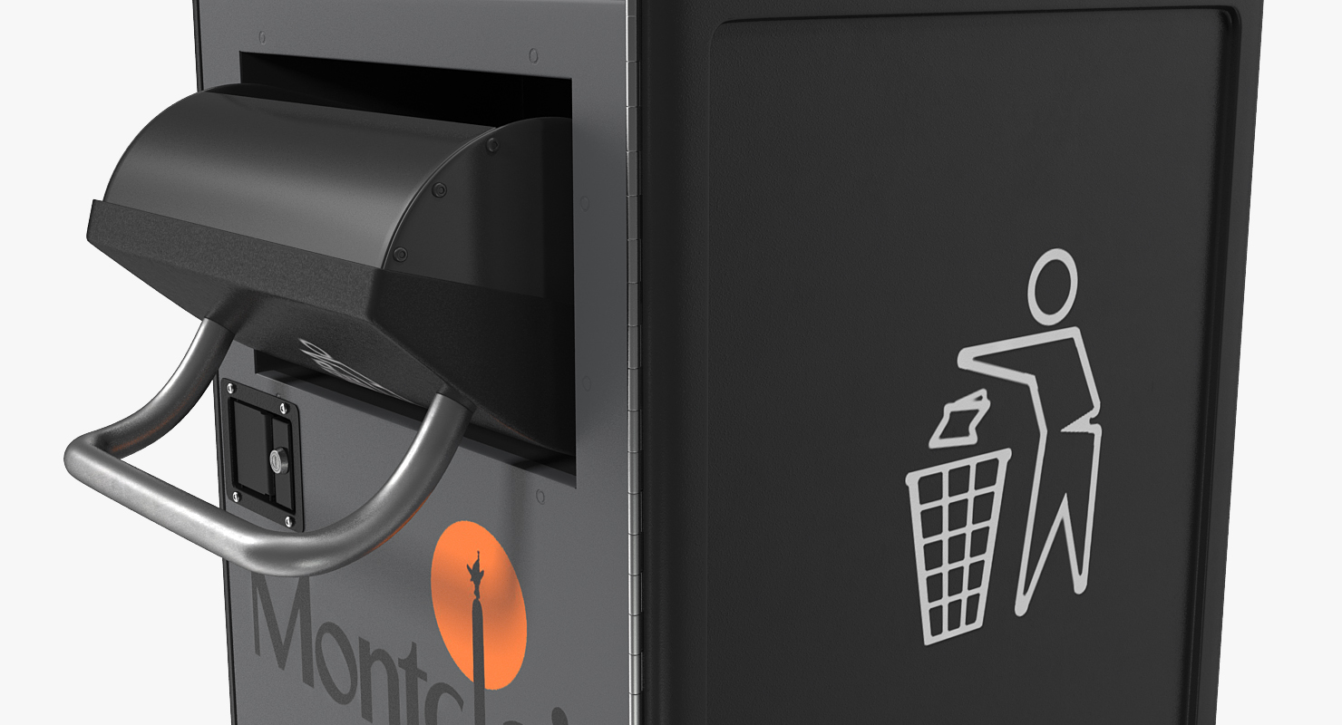 3D Montclair Embracing Solar Powered Trash Bin model