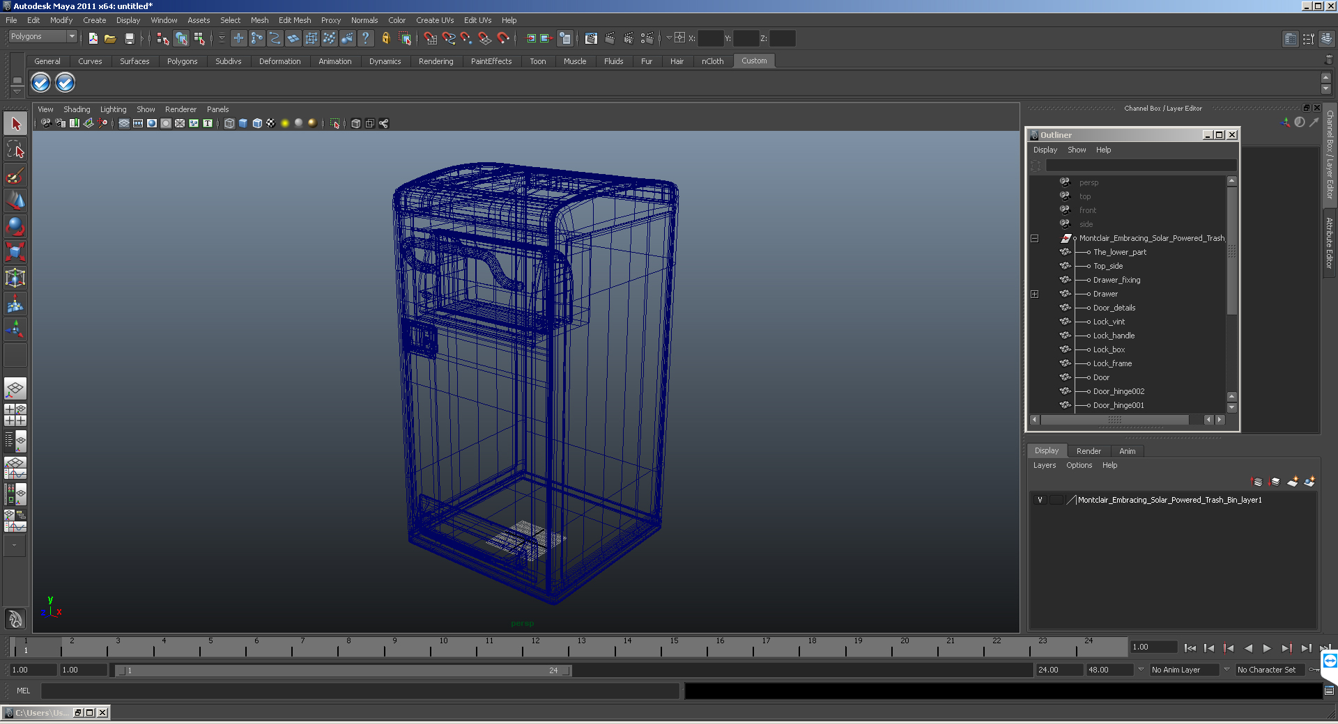 3D Montclair Embracing Solar Powered Trash Bin model