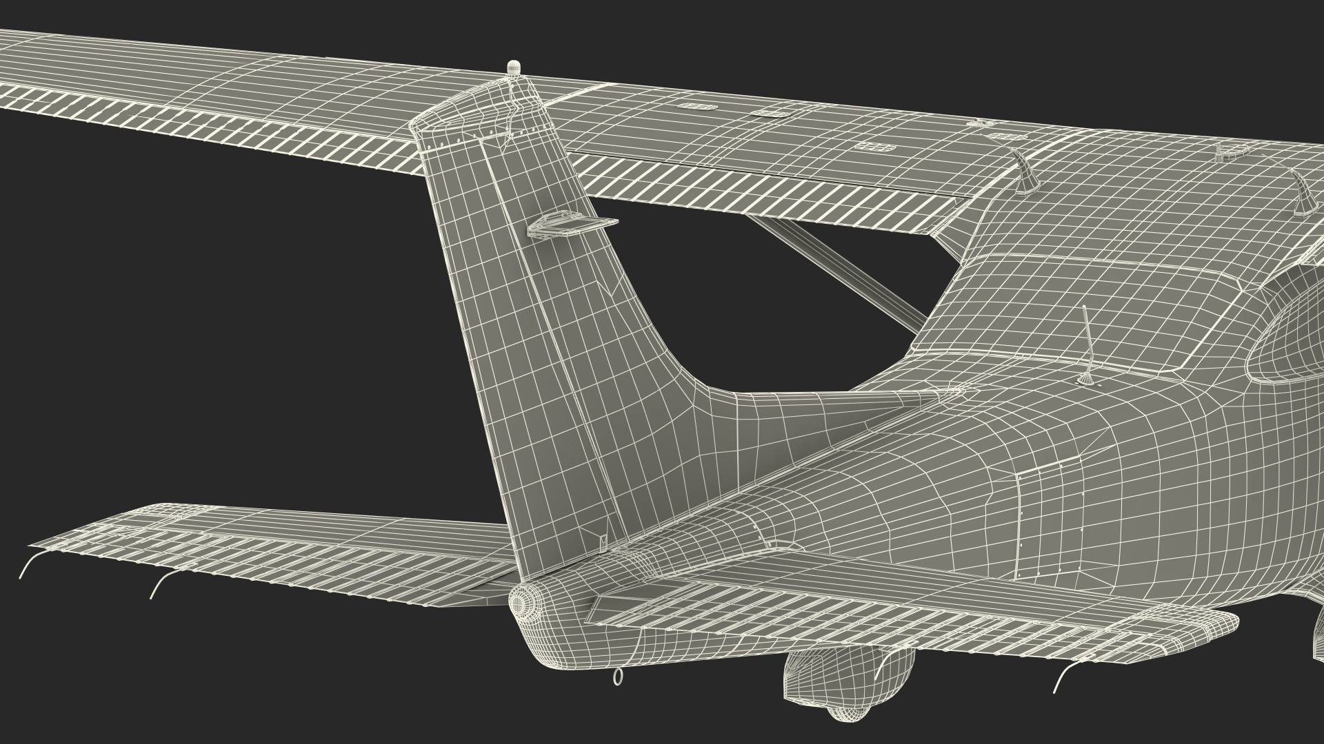 3D Four Seat Light Utility Aircraft Rigged for Maya model