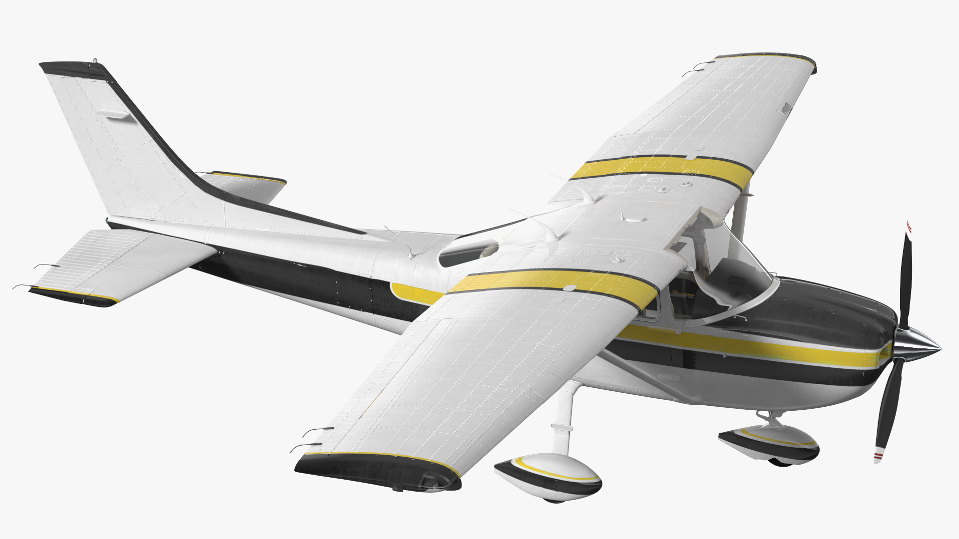 3D Four Seat Light Utility Aircraft Rigged for Maya model