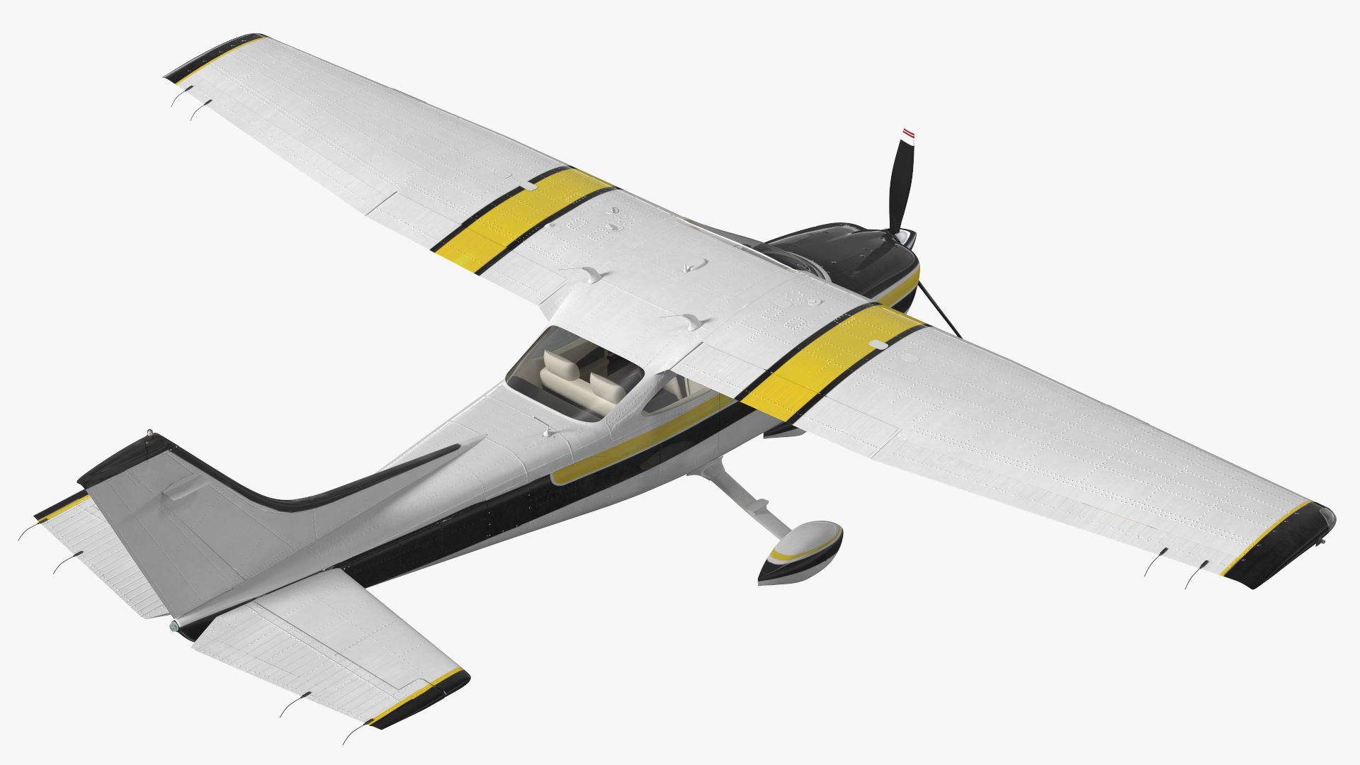 3D Four Seat Light Utility Aircraft Rigged for Maya model