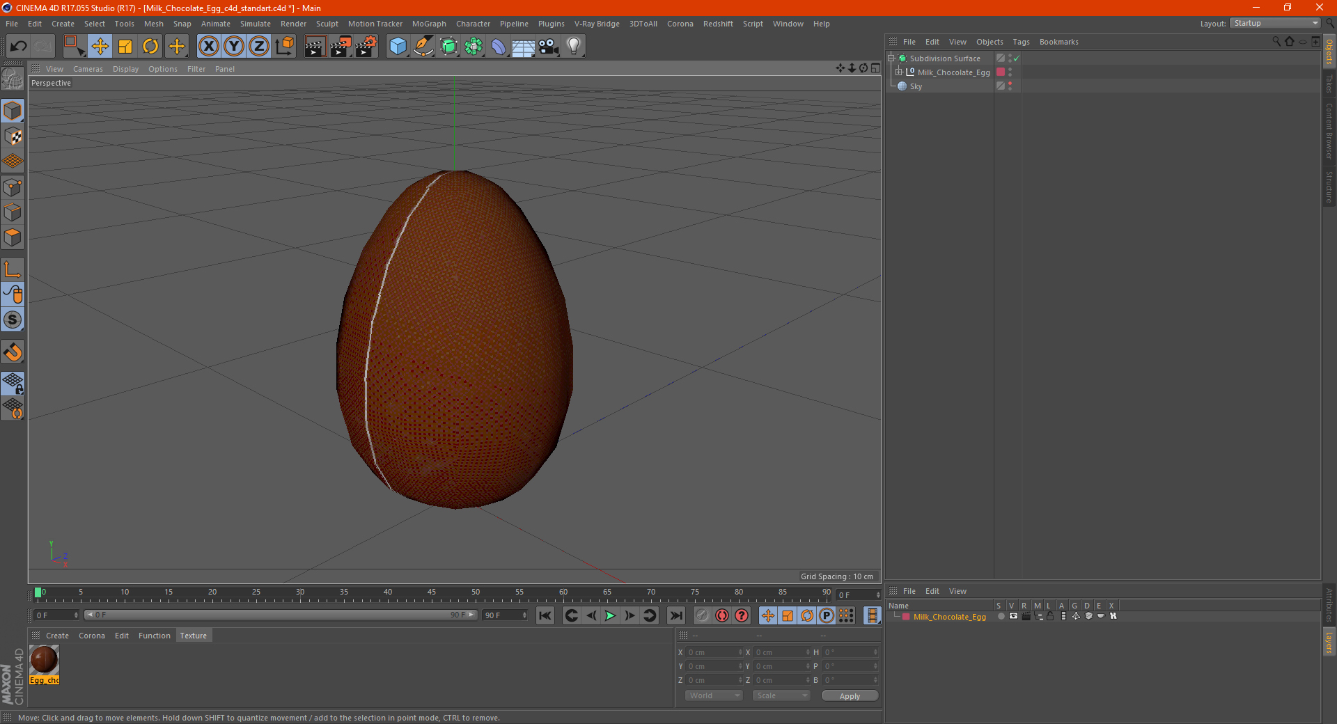 3D Milk Chocolate Egg model