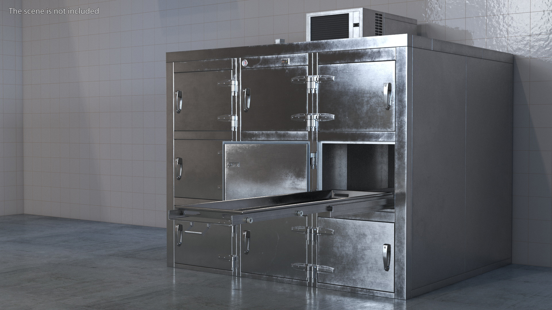 3D Mortuary Refrigerator Aged