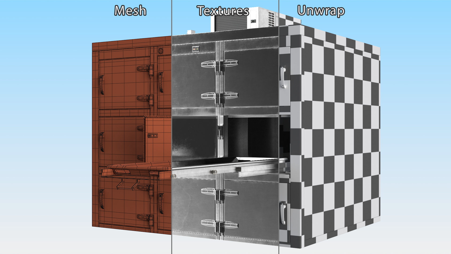 3D Mortuary Refrigerator Aged