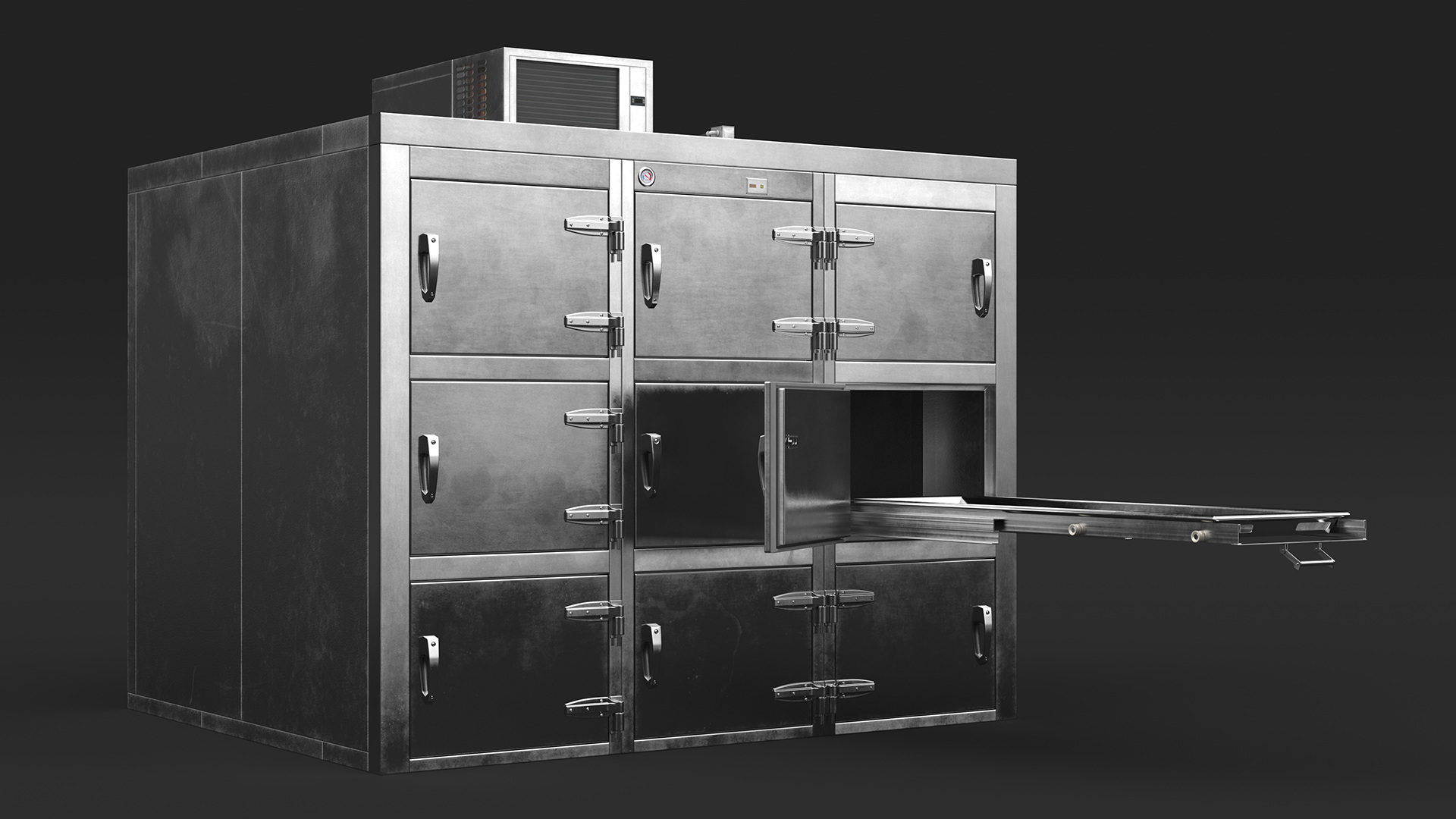 3D Mortuary Refrigerator Aged