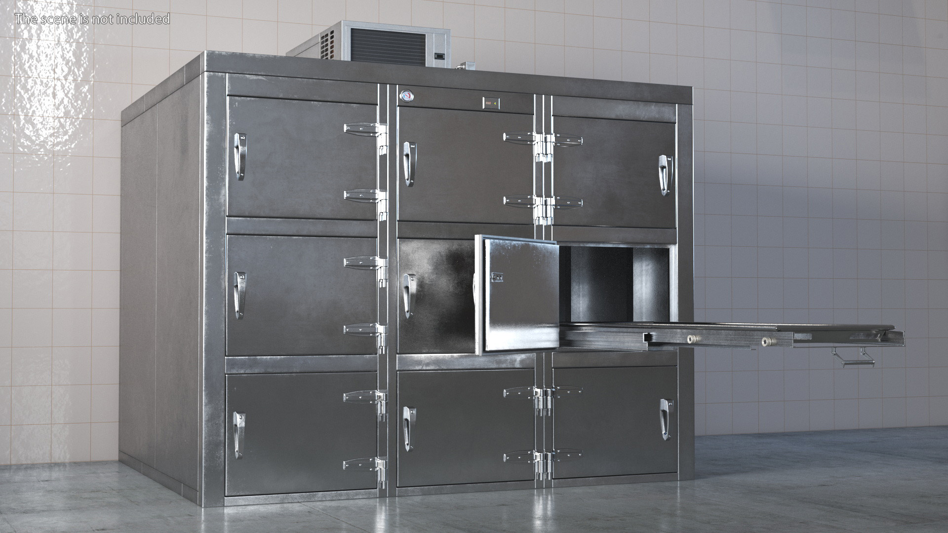 3D Mortuary Refrigerator Aged