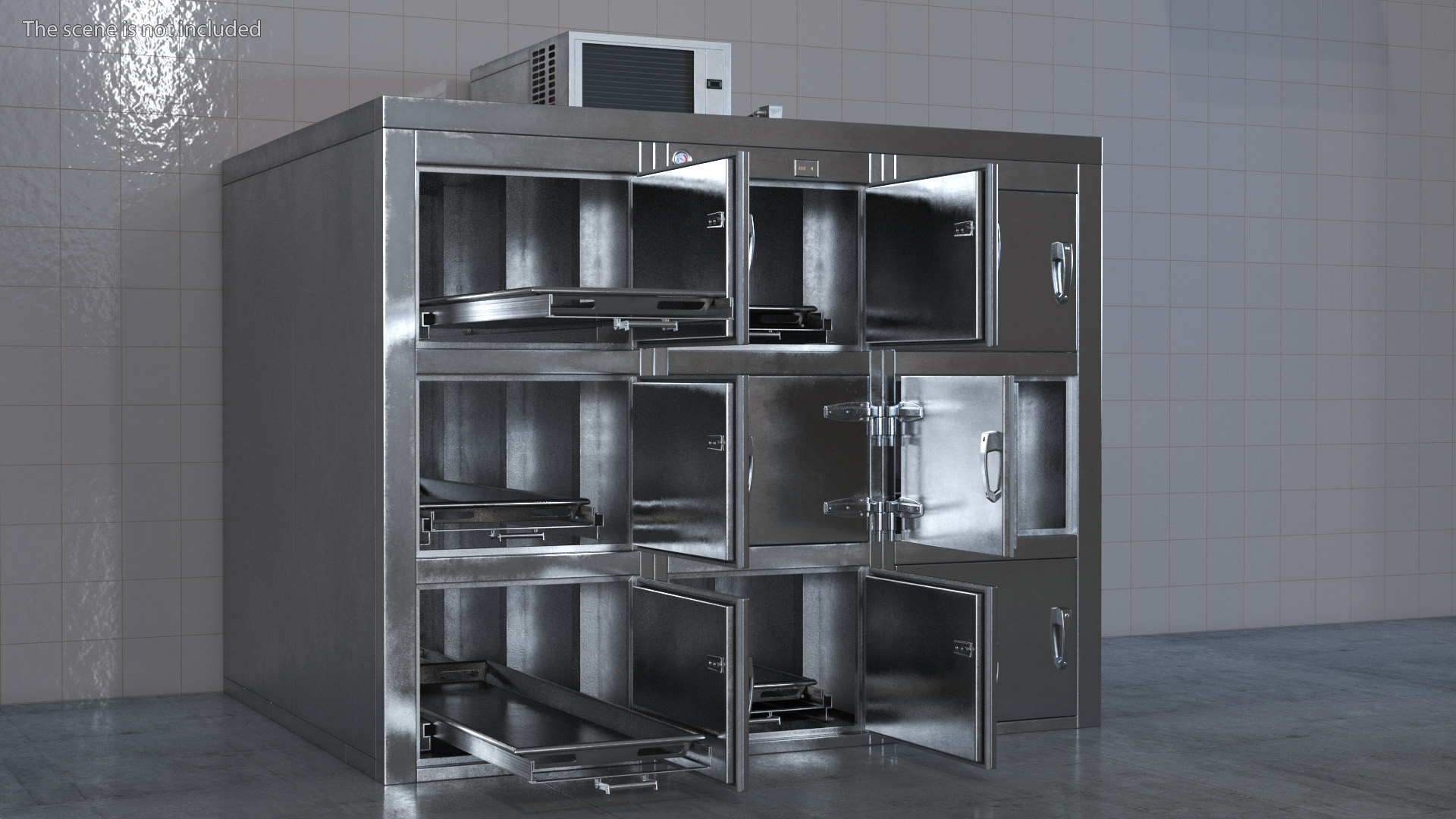 3D Mortuary Refrigerator Aged