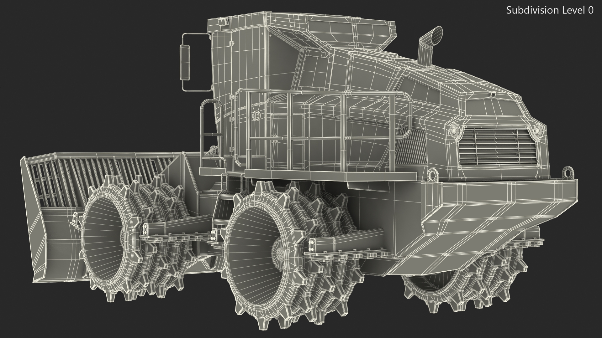 Landfill Waste Compactor Dusty Rigged 3D