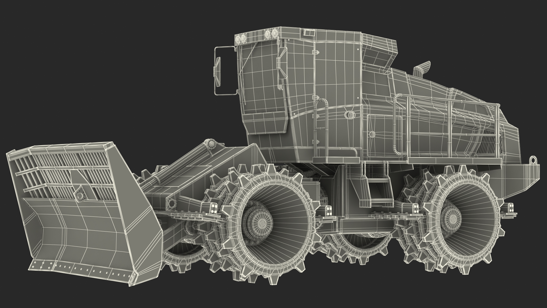 Landfill Waste Compactor Dusty Rigged 3D