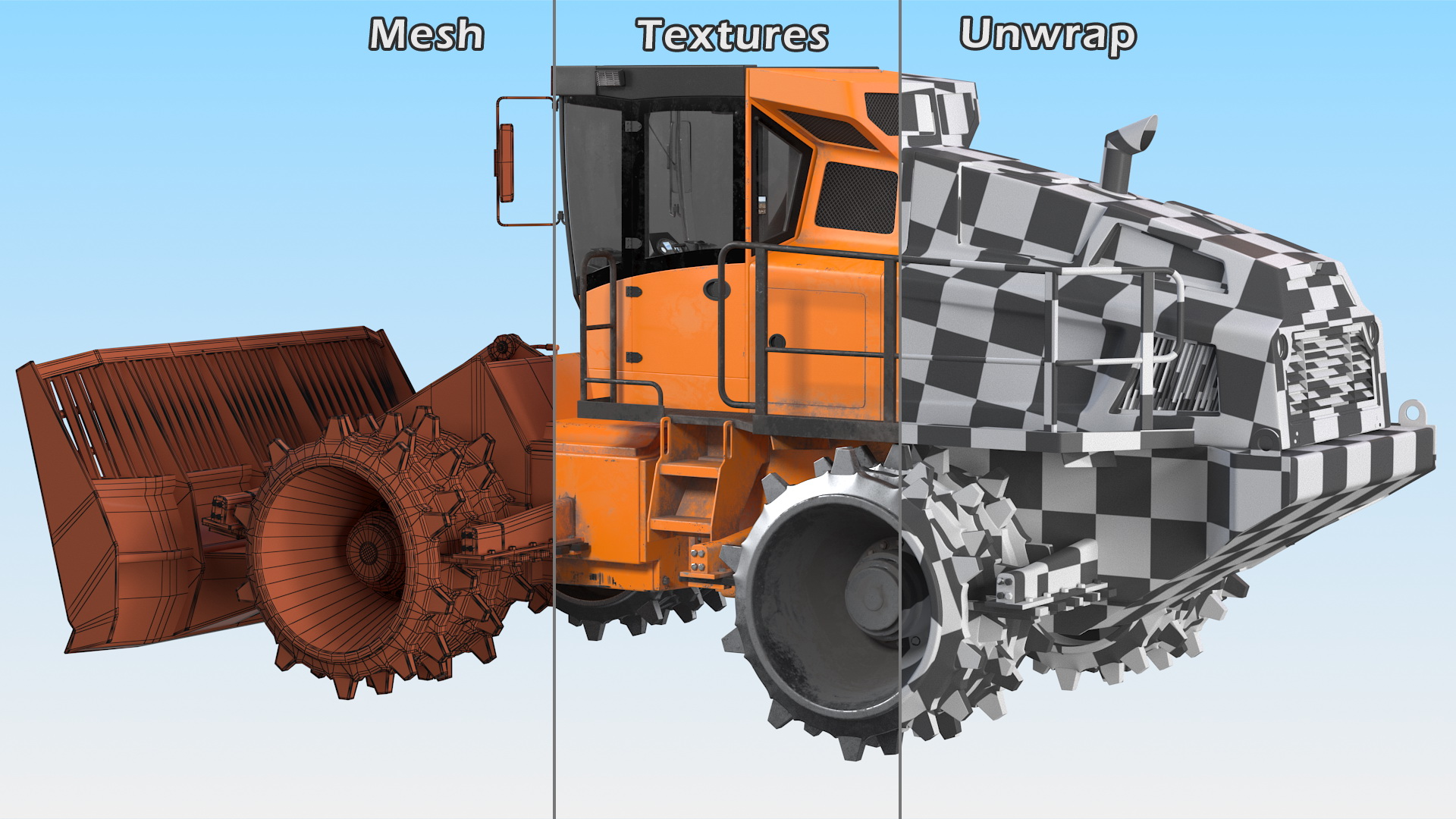 Landfill Waste Compactor Dusty Rigged 3D