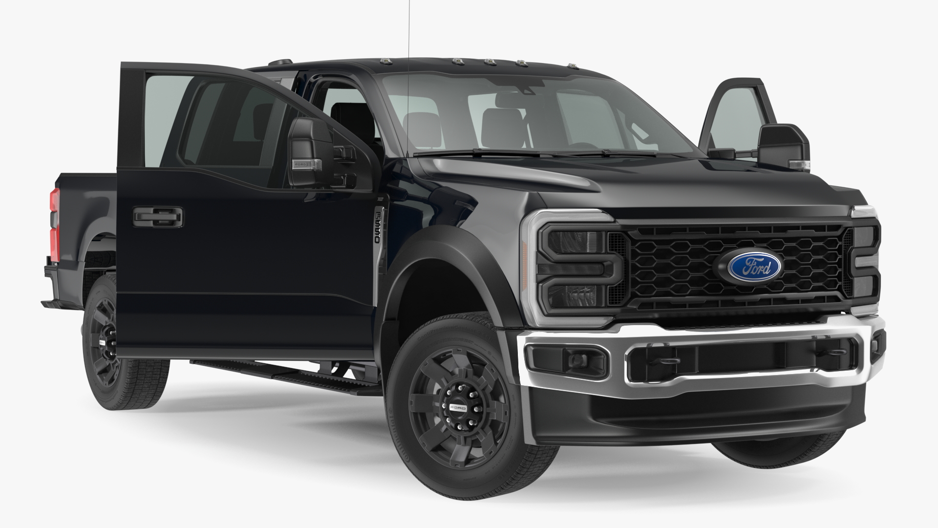 3D Black Ford Super Duty F550 Rigged model