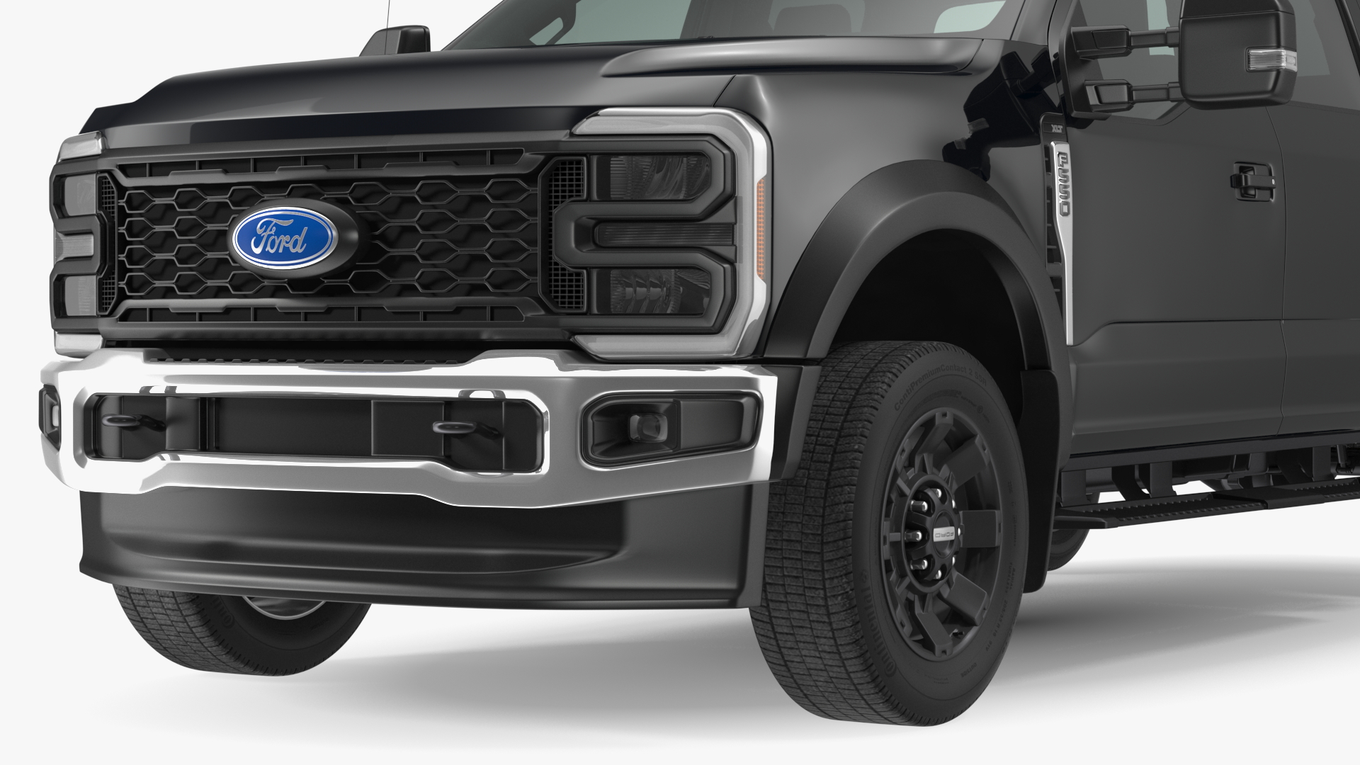 3D Black Ford Super Duty F550 Rigged model