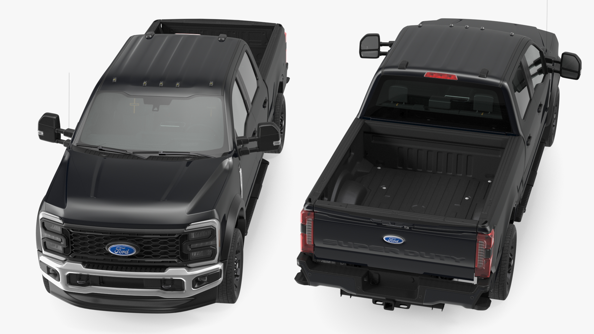 3D Black Ford Super Duty F550 Rigged model