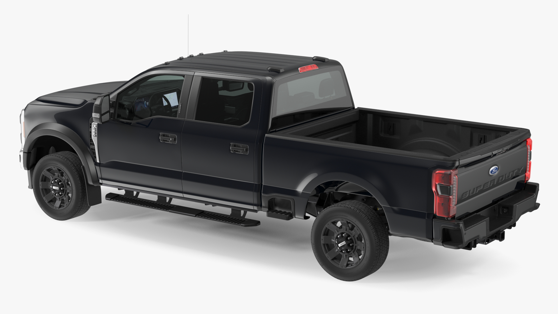 3D Black Ford Super Duty F550 Rigged model