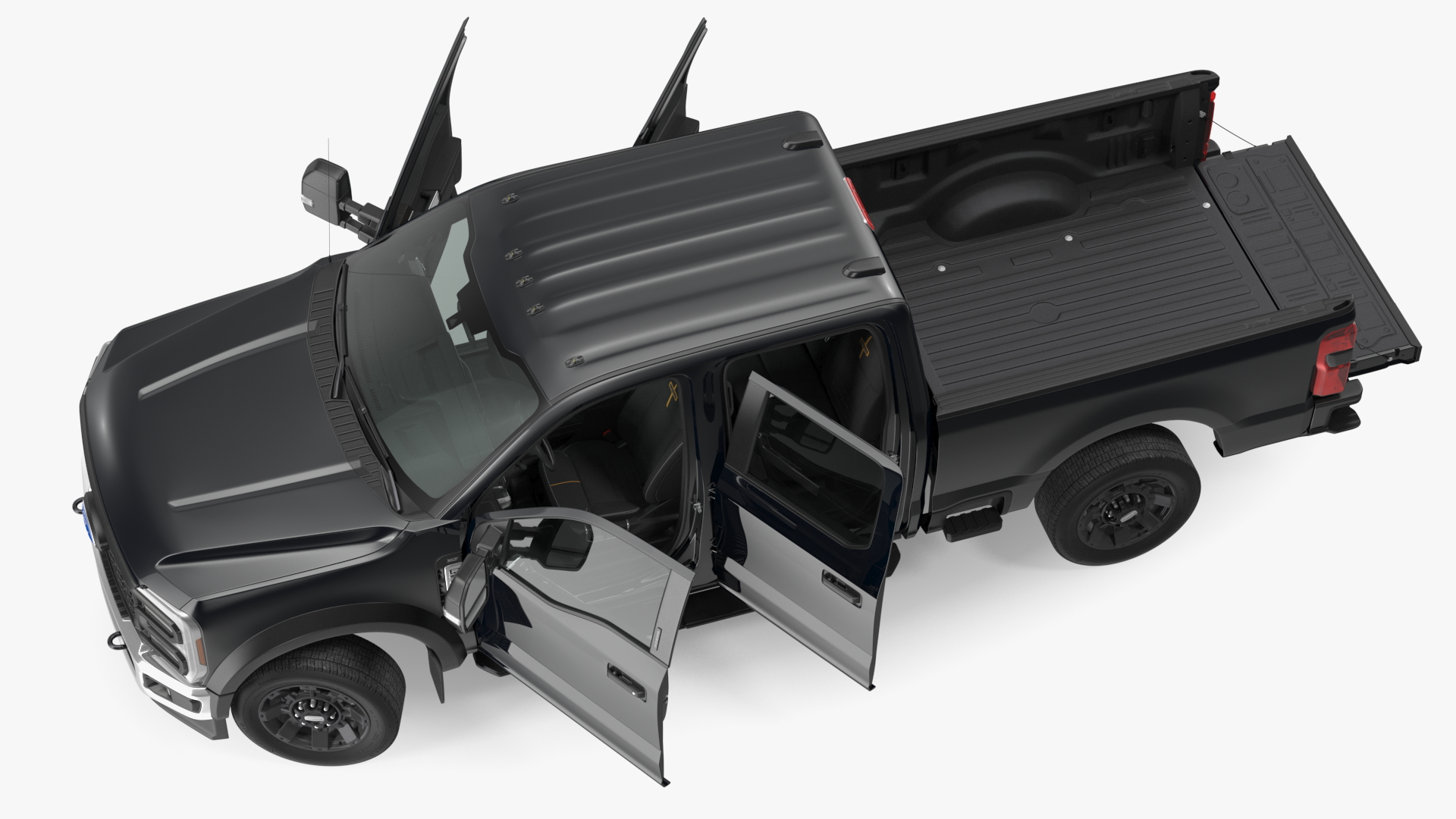 3D Black Ford Super Duty F550 Rigged model