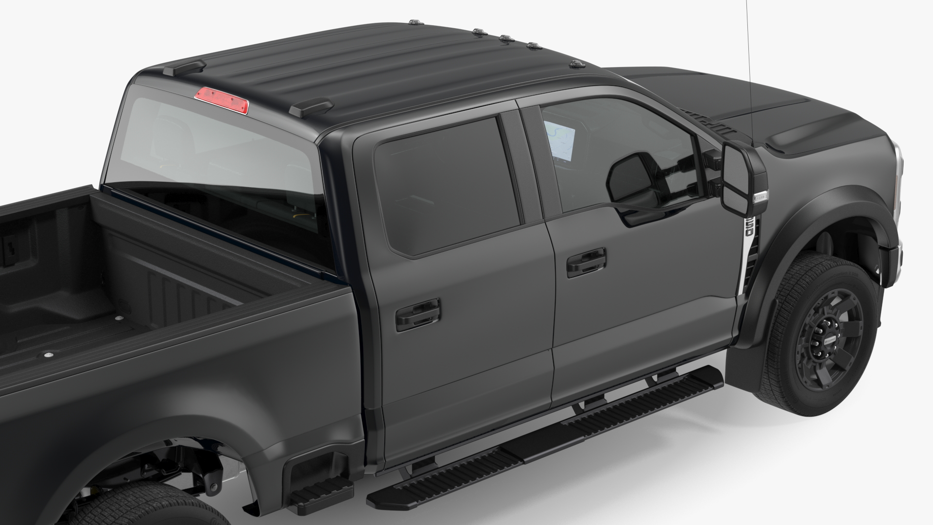 3D Black Ford Super Duty F550 Rigged model