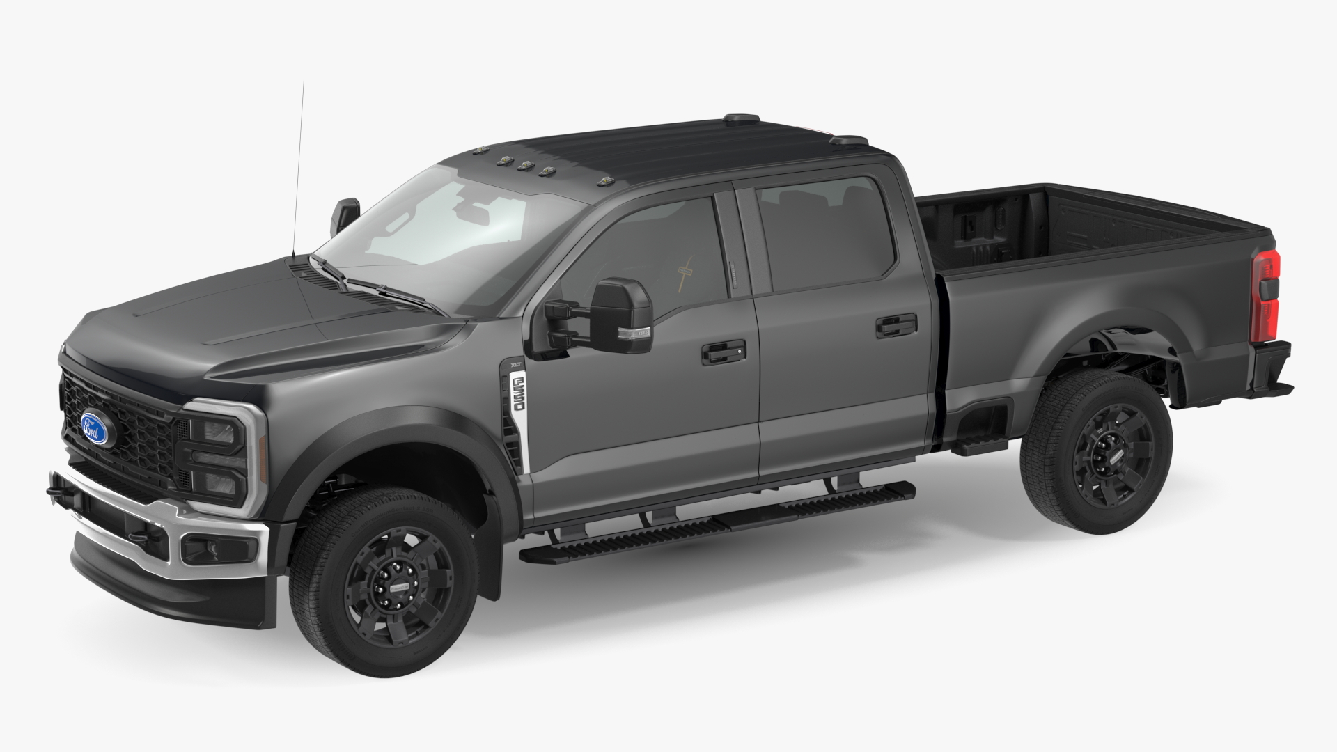 3D Black Ford Super Duty F550 Rigged model